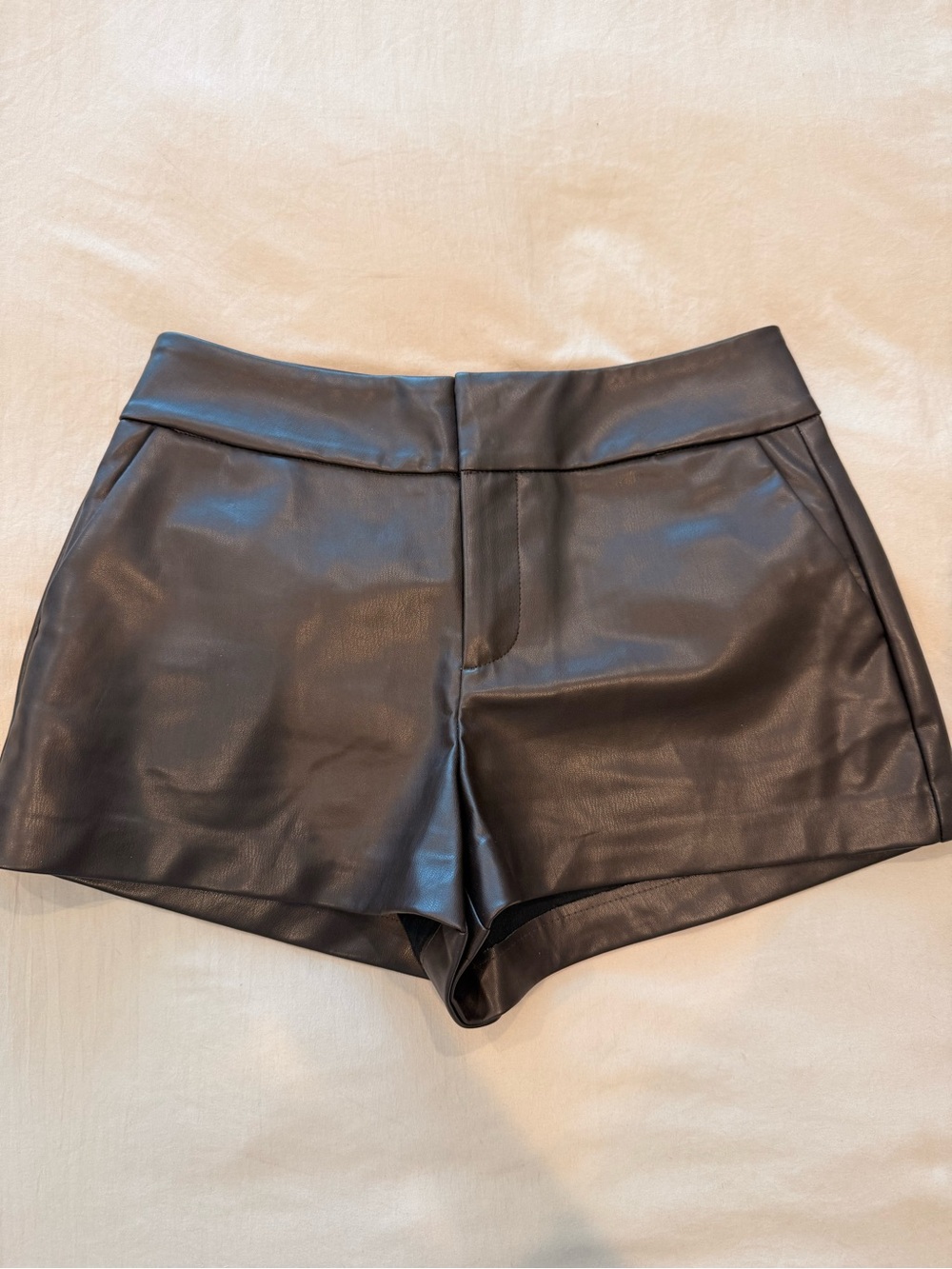 Zara Faux Leather High-Waist Shorts - M